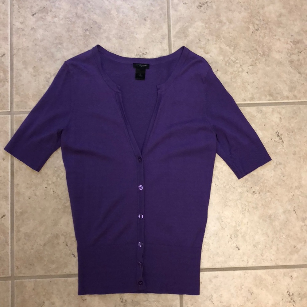 Lavender button-down cardigan